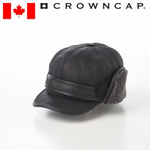 CROWNCAP 帽子 ベースボールキャップ cap 本革 レザーキャップ 秋 冬 メンズ レディース 大きめサイズ 紳士帽 カジュアル アウトドア カ