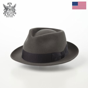 KNOX フェルトハット 帽子 メンズ 中折れハット 秋 冬 大きいサイズ ブランド 紳士帽 レディース ソフトハット つば短め 本革スベリ カジ