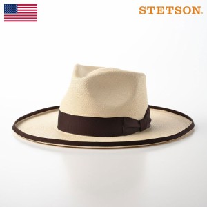 STETSON パナマハット メンズ 中折れハット パナマ帽子 春 夏 つば広 パイピング加工 サイズ調整 カジュアル アメリカブランド 送料無料 