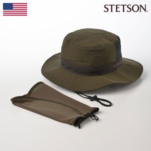 STETSON サファリハット 帽子 日除け あご紐付き メンズ レディース 春 夏 秋 冬 紫外線 UV 熱中症対策 シンプル おしゃれ 外仕事 アウト