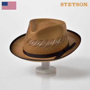 STETSON ステットソン 透かし編み ストローハット 麦わら帽子 メンズ 春夏 中折れ帽 中折れハット 紳士帽 ペーパーハット 送料無料 ギフ