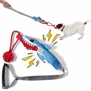 犬 おもちゃ ロープ 音の出るおも 噛むおもちゃ ストレス解消 丈夫 耐久性 清潔 歯磨き 小中型犬用 ペット用品（シャーク）