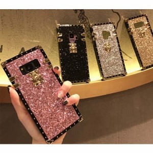 GALAXY キラキララメ　グリッター　四角い　スクエア　galaxy ギャラクシー　スマホケース　s8 s8plus s9 s9plus s10 s10plus s20 s20plu