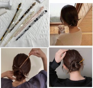 べっ甲風 1本 スティック かんざし ヘアスティック 一本 挿し シンプル ヘアアクセサリー 浴衣 ゆかた 着物 和服 おしゃれ 髪留め 浴衣