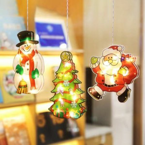 クリスマス 飾り 8種類 LED ツララ イルミネーション つららライト 電池式 吸盤式 サンタクロース 雪だるま クリスマスツリー トナカイ 