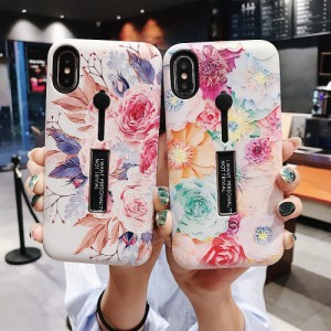 iPhone ケース リングベルト 花柄 フラワー ユニセックス スタンド おもしろ 耐衝撃 スマホケース アイフォン カバー 韓国 軽量 おしゃれ