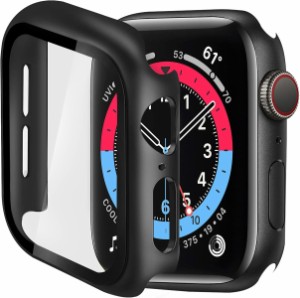 Apple Watch アップルウォッチカバー Series 4 5 6 SE 40mm 44mm 保護 ケース PC+強化ガラス全面保護 ハードカバー スポーツ シリコン 耐