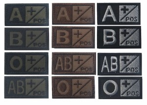 送料無料 タクティカルギア BLOOD TYPE PATCH 血液型パッチ サバイバルゲーム 刺繍 血液型 ワッペン サバゲー パッチ ミリタリー ベルク