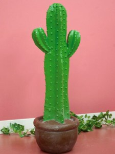  レジン製 高さ75cm サボテンポット カクタスポット CACTUS グリーン オブジェ 置物 飾り 人工 花 フラワー ディスプレイ 玄関 リビング 