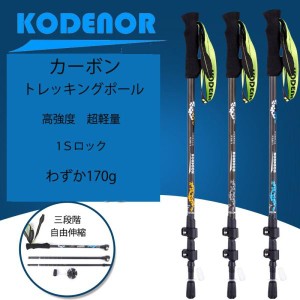 トレッキングポール  カーボントレッキングステッキ 登山ストック 1本  高強度軽量 登山ストック 三段式伸縮 アンチショック機能 hy190