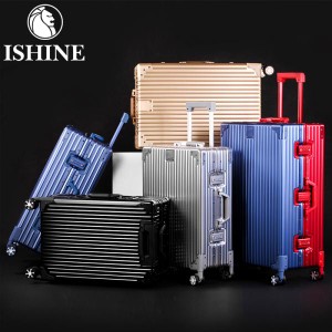 ISHiNE 24/26/29インチ 直角 定番 クラシック アルミ合金スーツケース 全金属製トランク ハードタイプ キャリーケース 全10色 YT02−b