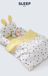 赤ちゃんベッド 布団 枕 ベビーベッド セット 転落防止 通気性 可愛いベッド my027