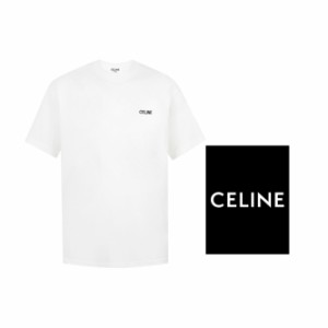 CELINE・レタープリント丸首半袖Tシャツ