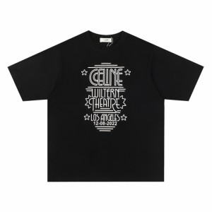 CELINEファッション・ルーズ・プリント半袖Tシャツ 