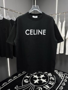 CELINE インポート・ゼラチン・レター・ラウンドネック・ショート・スリーブ