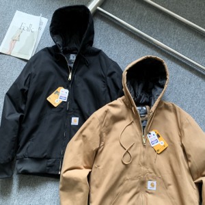 Carhartt WipブロックブロックズパーカJ140カーゴコートに厚手のコットンコート男女型です