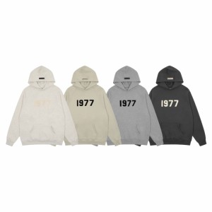  ESSENTIALS 1977 Fear of God FOG 高品質インポート・フロック加工アイロンプリント中綿入りパーカー・スウェットシャツ 