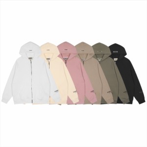 FOG Fear Of God Essentials リピートライン パテッドバックレター シリコンプリント カーディガン スウェットシャツ