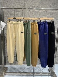 LACOSTE 伸縮性ルーズフィットドローストリングラウンジパンツ