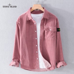 STONE ISLAND ストーンアイランド カジュアルトレンド刺繍コーデュロイ長袖シャツ