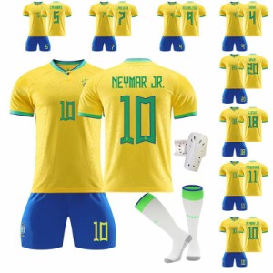 サッカーウェア レプリカユニフォームセットブラジルユニホーム10番ネイマール9チャーリーソン18サーモスサッカースーツ 半袖 大人 子供 