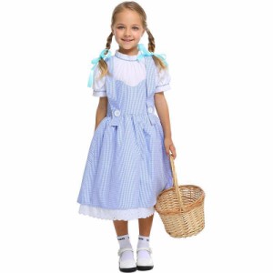 ハロウィン ドロシー風 オズの魔法使い Dorothy 童話 S-XL 女の子 ワンピース キッズ 子供用 コスプレ衣装