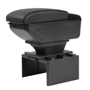 コンソールボックス アームレスト USBポート付 汎用  車肘置き スマホ充電 肘掛け 小物入れ 収納ボックス ホルダー 後部黒