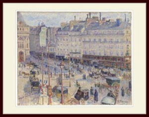 複製画・額縁付き・ピサロ・「The Place du Havre, Paris」