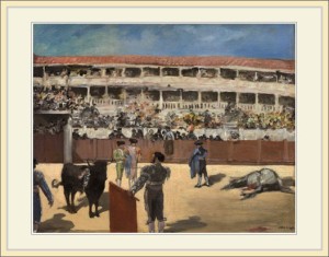 複製画・額縁付き・マネ・「Bullfight」