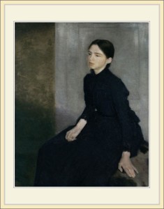 複製画 額付き：ヴィルヘルム ハマスホイ・「Portrait of a young woman」