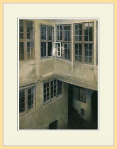 複製画 額付き：ヴィルヘルム ハマスホイ・「Interior of Courtyard, Strandgade 30」