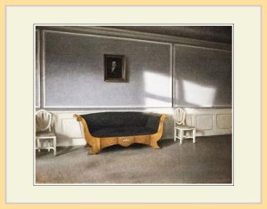 複製画 額付き：ヴィルヘルム ハマスホイ・「Sunshine in the Drawingroom III」