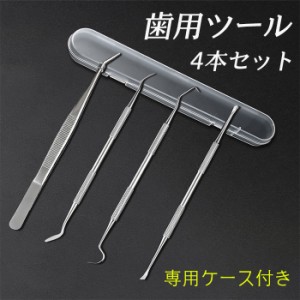 4本セット 歯石取り器具 (#br48) 日本国内当日発送 デンタルツール 自宅用 ステンレス製 歯間 ヤニ 歯垢取り 口臭予防 歯石取り