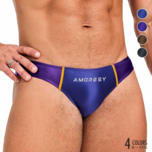 AMORESY Oceanus メンズ ビキニ 競パン ブリーフ サポーター ローライズ 水着 下着 インナー パンツ Vパンツ ブーメラン 男性用