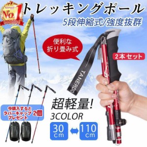 トレッキングポール 2本セット 登山ストック トレッキングステッキ 超軽量 高強度 折り畳み 収納ケース付き アウトドア ハイキング