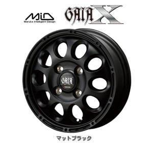 マルカサービス MiD GAIA X ガイヤクロス 17系 キャリイ エブリイ 3.5J-12 +45 4H100 マットブラック お得な４本SET 送料無料