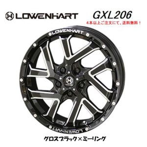 LOWENHART レーベンハート GXL206 デリカD5 7.0J-16 +38 5H114.3 グロスブラック×ミーリング １本価格 ２本以上ご注文にて送料無料