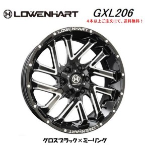 LOWENHART レーベンハート GXL206 150/120系 プラド 8.5J-20 +20/+10 6H139.7 グロスブラック×ミーリング １本価格 ２本以上ご注文にて