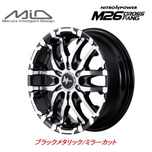 MiD NITRO POWER M26 クロスファング 200系 ハイエース NV350 6.0J-15 +33/+45 6H139.7 ブラックメタリック/ミラーカット お得な４本セッ