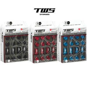 TWS FORGED ジュラルミンロック＆ナットセット ブラック レッド ブルー 4H用/１台分 TWSホイールと同時ご注文にて、送料無料