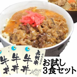 上州牛 牛丼の具3食セット お試し 送料無料 牛丼 レトルト 惣菜 レトルト食品 常温 セット 買い回り 高級 牛めし 銘柄肉 赤城 煮物 丼 お