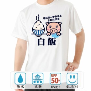 おもしろ ドライtシャツ 半袖 白飯 おもしろ 面白いtシャツ 漢字 ふざけtシャツ メッセージ メッセージtシャツ メンズ レディース 名言 