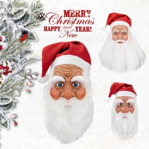 サンタ コスプレ マスク 髭 クリスマス サンタクロース お面 ひげ サンタコス サンタのヒゲ 仮装 クリスマス 仮面 覆面 ラテックス 現実