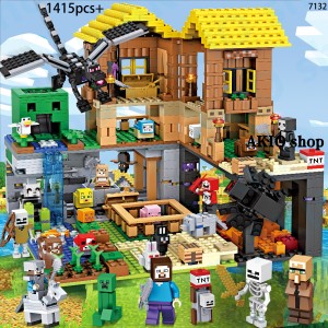 新品 MINECRAFT 洞窟小屋 地下世界 ブロック おもちゃ レゴ互換 ミニフィグ付き マイワールド マインクラフト 農場&鉱洞 マイクラ 子ども