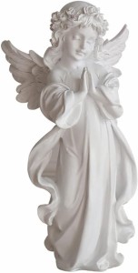 天使 置物 石膏像 オブジェ エンゼル お祈り インテリア 祈る天使像 ガーデニング 彫像 人物像 工芸品 飾り物 プレゼント 樹脂製 ホワイ