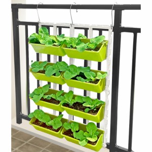 プランター プラスチック 植木鉢 ベランダプランター 引っ掛け式 野菜栽培 植物 果物 家庭菜園 設置簡単 自由に組み合わせ 省スペース