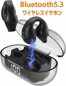 ワイヤレスイヤホン Bluetooth5.3イヤホン HIFI音質 クリア通話 AAC/SBCに対応  耳を塞がない 最大36時間再生 仕事/WEB会議/通学