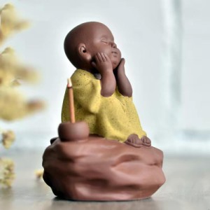 小さな かわいい 仏陀像 修道士の置物 置き物 クリエイティブ ベビークラフト 人形 オーナメント ギフト クラシック 繊細なセラミックア