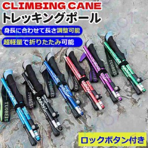 【1本】トレッキングポール 折り畳み アウトドア 登山ストック 登山用スティック 長さ調整可能 登山杖 軽量 送料無料