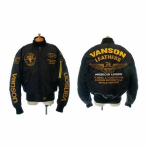 バンソン VS21103W MA-1ジャケット（ブラック/イエロー） サイズ：M VANSON バイク
